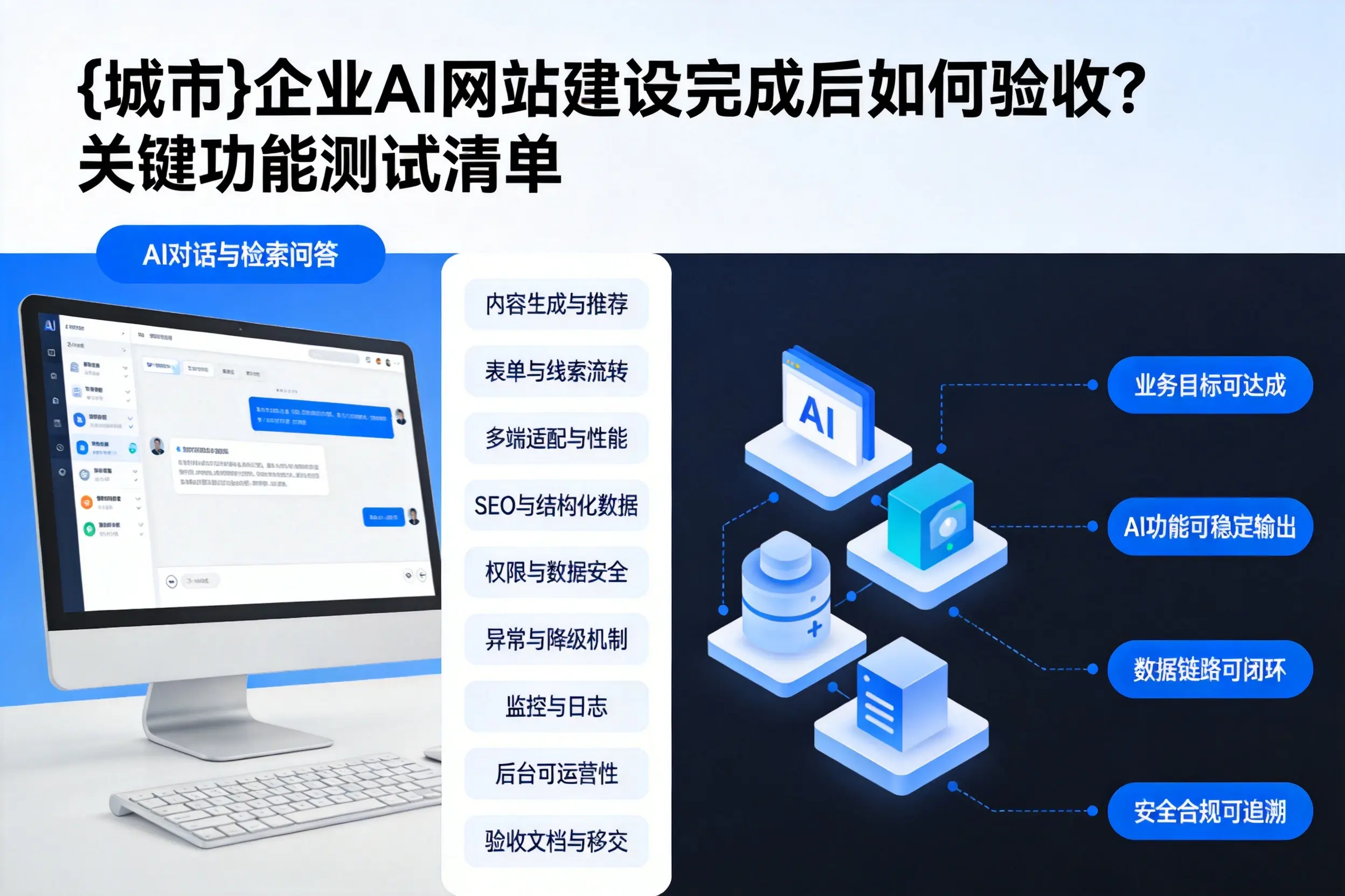 沈阳企业AI网站建设完成后如何验收?关键功能测试清单