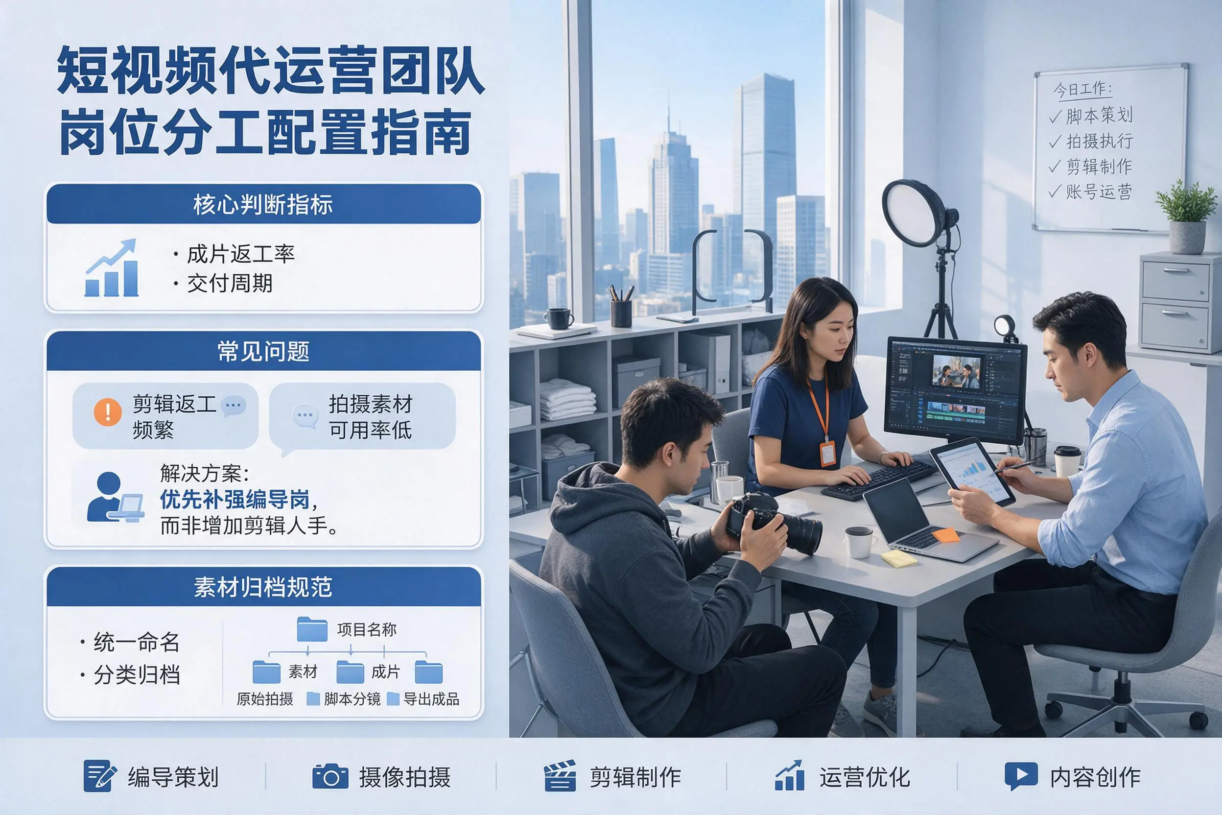 短视频代运营团队如何配置？沈阳企业岗位分工科普说明