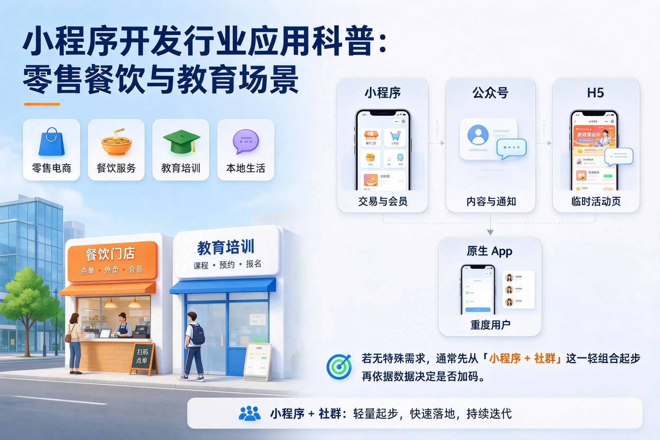 沈阳小程序开发行业应用科普:零售餐饮与教育场景