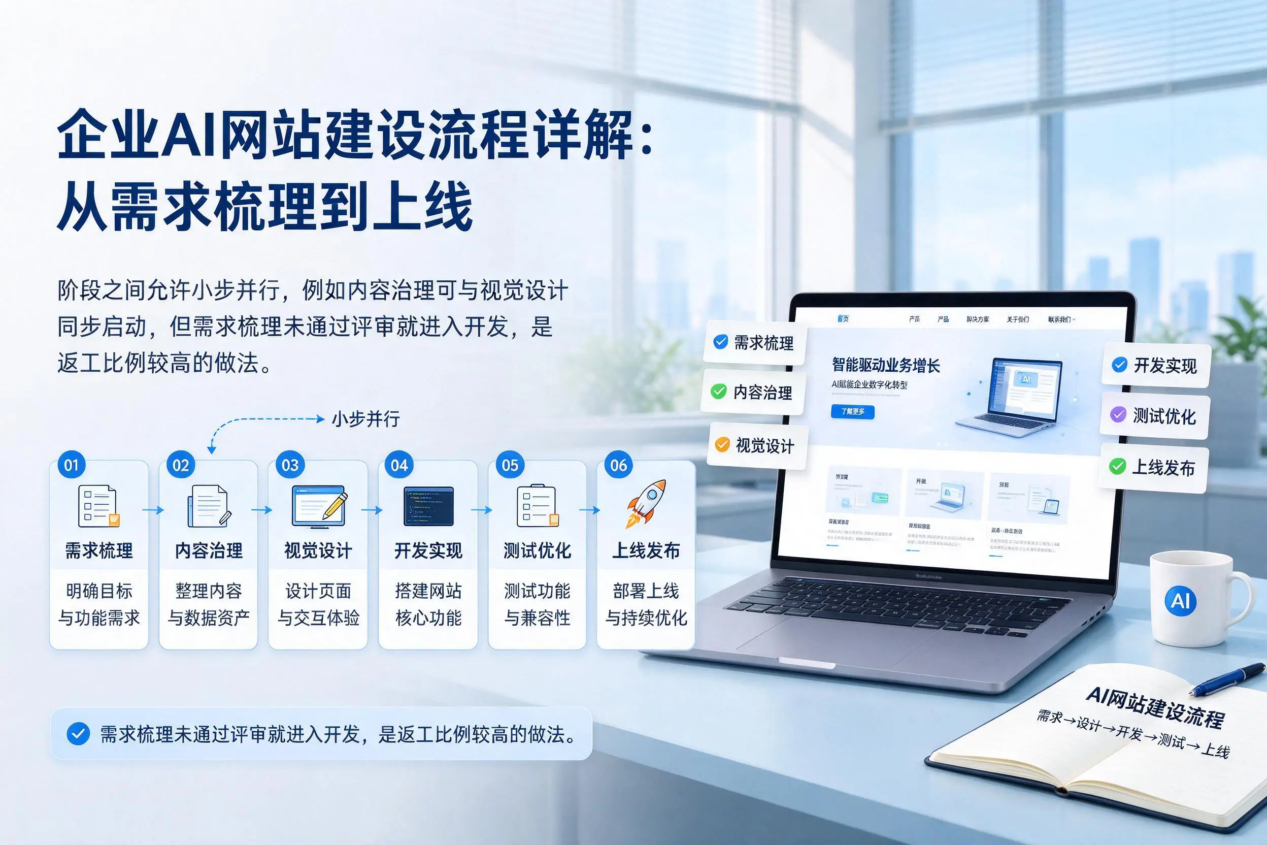 沈阳企业AI网站建设流程详解:从需求梳理到上线