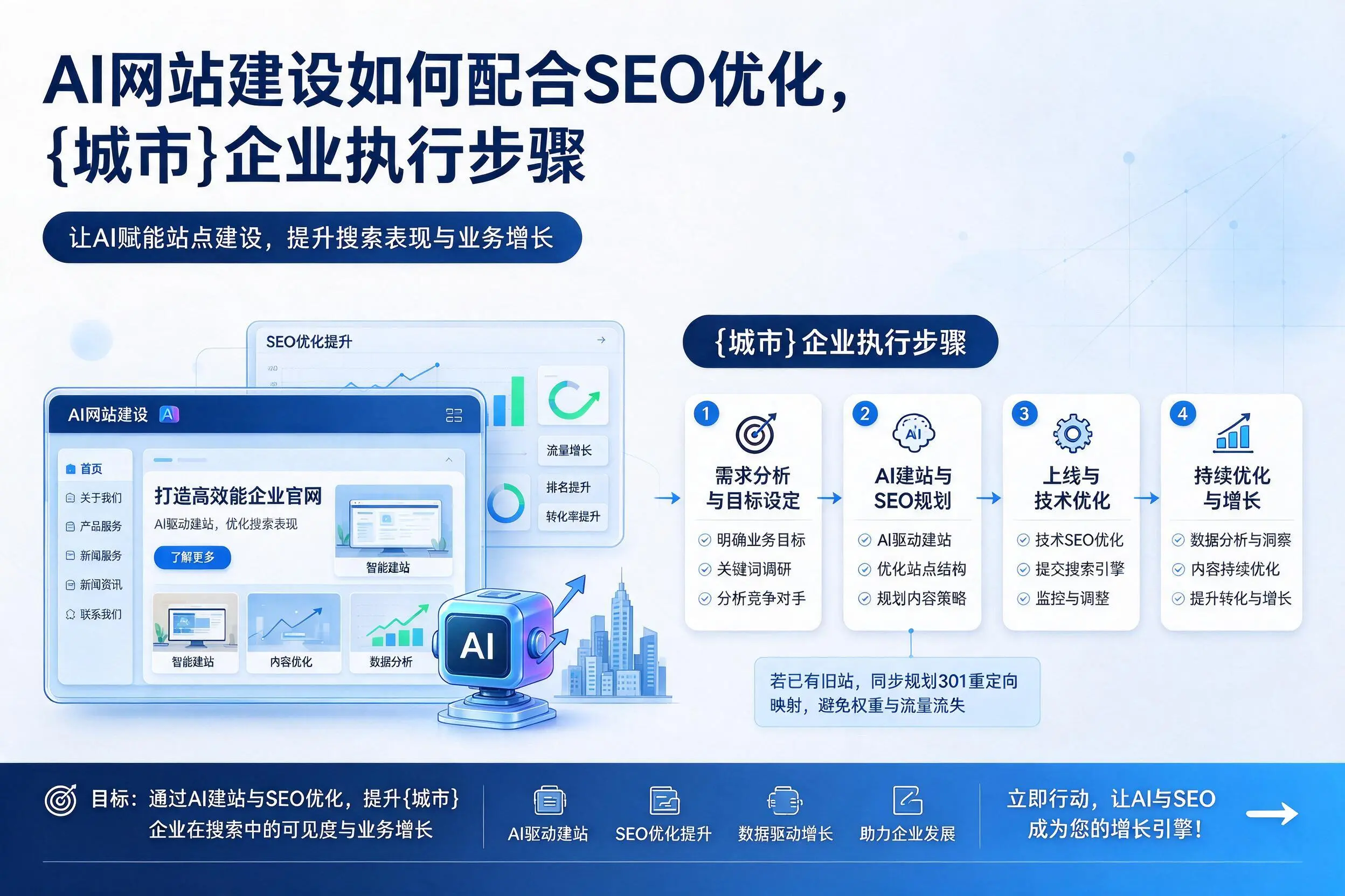 AI网站建设如何配合SEO优化，沈阳企业执行步骤